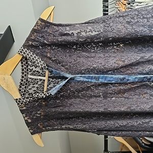 Free people lace tank button down